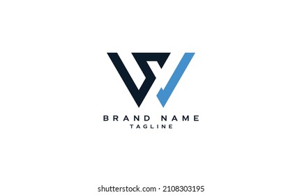 WS, SW, SV, VS, Abstract initial monogram letter alphabet logo design