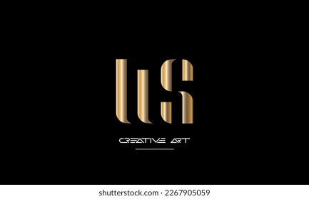 Monograma del logotipo de las letras abstractas WS, SW, W, S