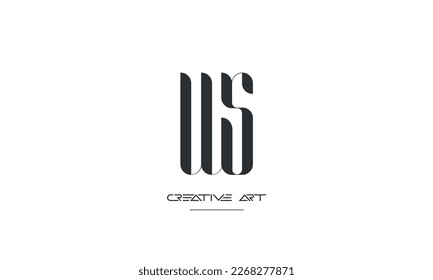 Monograma del logotipo de las letras abstractas WS, SW, W, S
