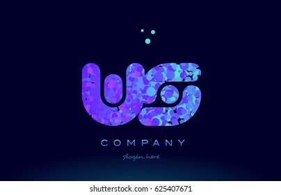 ws w s alphabet pink blue bubble circle dots creative letter company logo vector icon design template