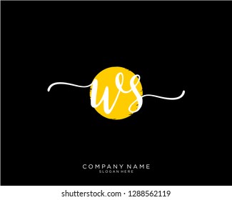 WS W S Initial handwriting logo template