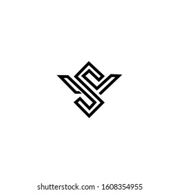 WS W S logo icon design template elements