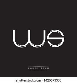 ws w s Logo Initial Letter Split Lowercase Modern Monogram Template Design