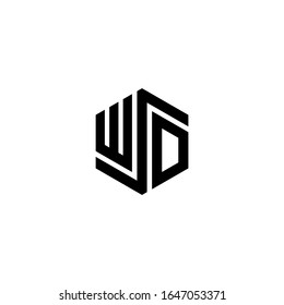 WSD Letter Logo Design Polygon Monogram Icon Vektorillustration Template