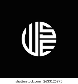 WSE logo WSE icon WSE monogram WSE letter minimalist Circle flat Unique modern abstract logo design.
