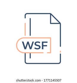 Icono de formato de archivo WSF. Icono de línea de extensión de WSF.