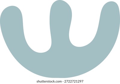 Emblema de bolha orgânica em forma de W com pinos arredondados e curvas suaves na arte de linha limpa. Símbolo de criatividade, identidade, marca e simplicidade moderna. Ilustração de vetor de desenhos animados.