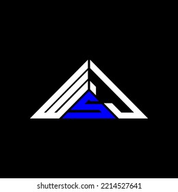 Diseño creativo del logotipo de letras WSJ con gráfico vectorial, logotipo WSJ sencillo y moderno en forma triangular.