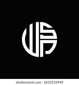 WSP logo WSP icono WSP monograma WSP letra minimalista Círculo plano Diseño de logotipo abstracto moderno único.
