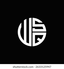 WSQ logo WSQ icono WSQ monograma WSQ letra minimalista Círculo plano Diseño de logotipo abstracto moderno único.
