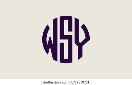 Plantilla de logotipo de marca vectorial de la letra monográfica de WSY Circle Emblem Resumen
