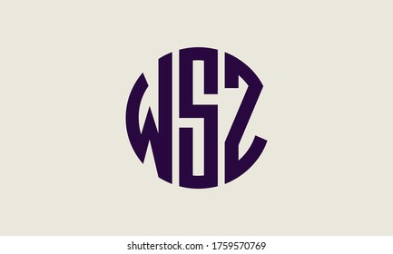 WSZ Circle Emblem Abstract Monogram Letter Mark Vector Logo Template