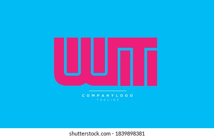 WT abstract initials monogram letter text alphabet logo design