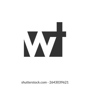WT creative geometric initial based modern and minimal logo. Letter w t trendy fonts. Universal professional elegant techno vector design.