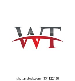 WT initial company red swoosh logo