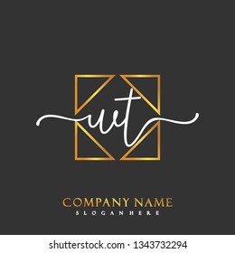 WT Initial Handwriting logo template vector