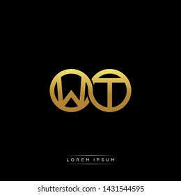 WT initial letter linked circle capital monogram logo modern template