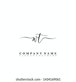 WT Initial luxury handwriting logo vector