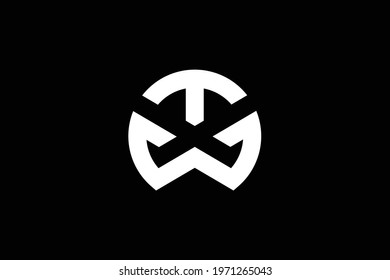 WT letter logo design on luxury background. TW monogram initials, letter logo concept. WT icon design. TW elegant and Professional white color letter icon design on black background.