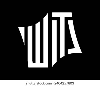 Diseño vectorial del logotipo de la carta WT.