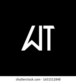 WT logo abstract monogram isolated on black background