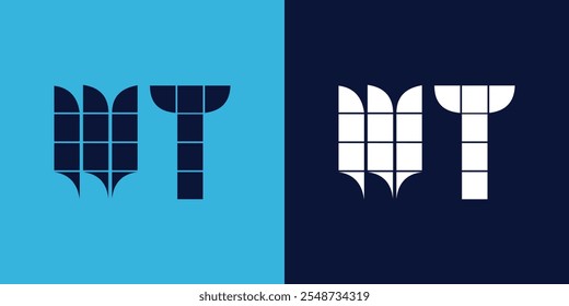 WT logo design with tile shape. Minimalist and modern vector illustration design suitable for business or brand