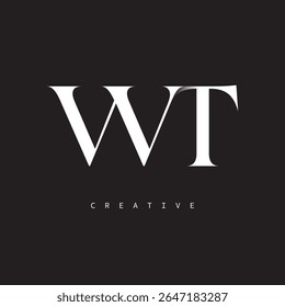 WT Monogram Logo Minimal Elegant Letter mark for Luxury, Fashion   Creative Brands	
