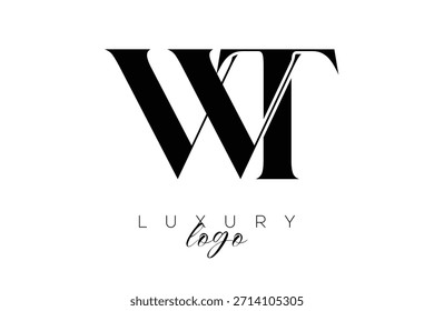 WT Serif Letter Monogramm Typografie Logo für elegante Premium-Branding-Identität