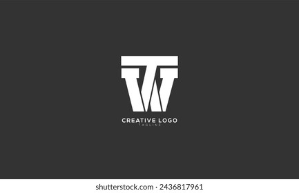 WT TW Abstract initial monogram letter alphabet logo design