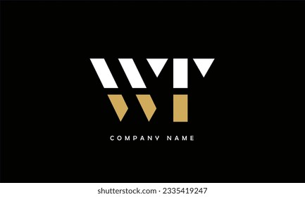 Monogramm für abstrakte Buchstaben des WT-Logos, TW