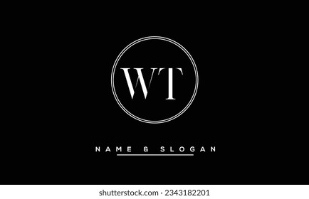 WT,  TW  Abstract  Letters  Logo  Monogram