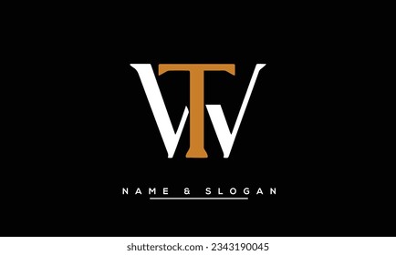 WT,  TW  Abstract  Letters  Logo  Monogram