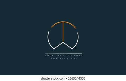 WT, TW, W, T abstract vector logo monogram template