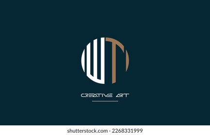 WT, TW, W, T abstract letters logo monogram