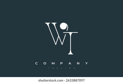 WT Typography Logo Design. Stylish monogram design depiction featuring the letters W and T combined in an artistic signature style, delivering a unique and creative visual representation.
