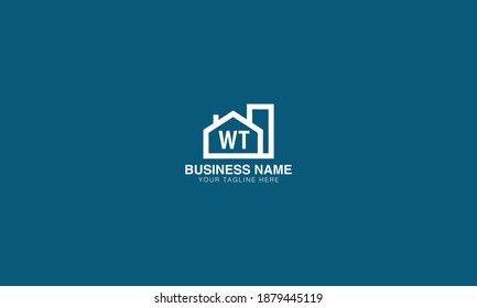 WT W T initial based modern minimal creative logo vector template image.REAL ESTATE logo