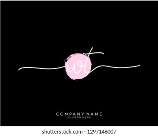 WT W T Initial handwriting logo template