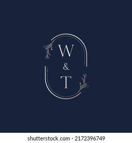 WT wedding initial logo letters in high quality professional design that will print well across any print media