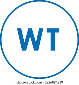 abreviatura de color WT (blanco) icono de dos letras