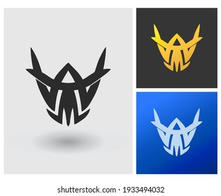 WT or WM letter initial logo creative template idea for company identity, monogram vector logo concept or tattoo