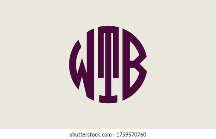 WTB Circle Emblem Abstract Monogram Letter Mark Vector Logo Template