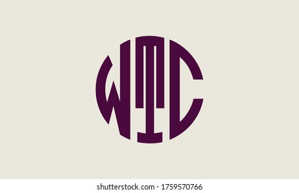 WTC Circle Emblem Abstract Monogram Letter Mark Vector Logo Template