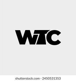 WTC letter monogram typography logo