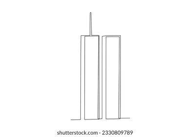 A WTC tower in America. 911 one-line drawing