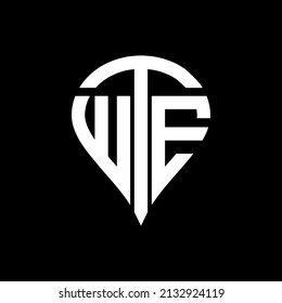 WTE Einzigartiges, modernes, abstraktes geometrisches Design mit Vektorbriefen Logo-Design.
