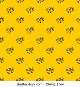 WTF, comic book bubble text pattern seamless vector repeat geometric yellow for any design
