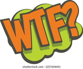 WTF Comic colored sticker pack