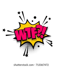 wtf, damn lettering. Bubble icon speech phrase. Cartoon font label tag expression. Comic text book balloon sound effects. Sounds vector illustration.