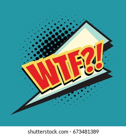 wtf lightning comic word. Pop art retro vector illustration