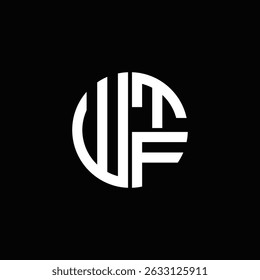 Logotipo WTF ícone WTF monograma WTF letra minimalista Círculo plana Design de logotipo abstrato moderno exclusivo.
